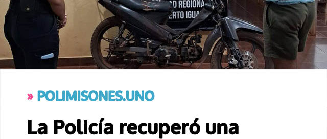 La Policía recuperó una motocicleta que había sido robada y comercializada en Wanda
