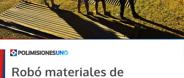 Robó materiales de construcción y terminó detenido tras un operativo policial