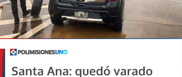 Santa Ana: quedó varado en plena tormenta sobre la Ruta 12 y fue asistido por la Policía